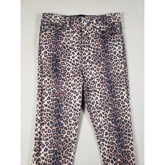 Zara Jeans Womens 4 Multicolor Denim High Rise Cheetah Print Skinny Leg - Picture 2 of 9